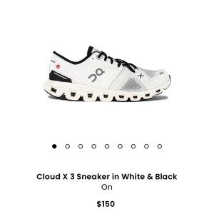 Cloud X 3 sneaker in white and black